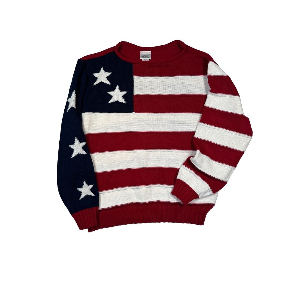 Newport News Jeanology Collection American flag knit sweater 2X